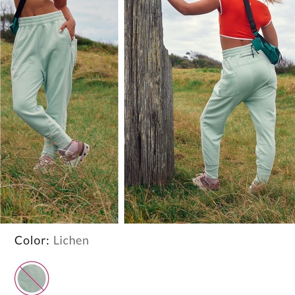 Free People June Bug Jogger Mint pistachio  lowdrop dance / jogger 100% cotton - Picture 7 of 8